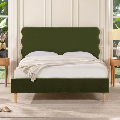 Stockholm Wavy Headboard and Platform Bed