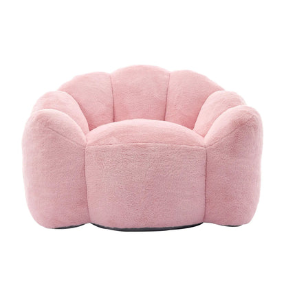 Lotus Compression Sofa Pull Ring bean bag chair in pink plush fabric by Unique Piece Furniture on Tampa Home & Garden Store
