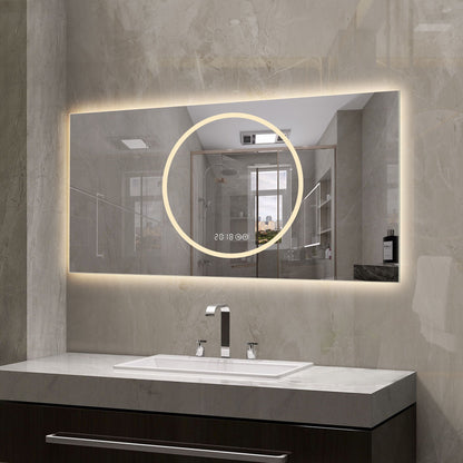 LED vanity mirror antique silver with backlit dimmable anti-fog lights by HouseOfZazla on Tampa Home & Garden Store