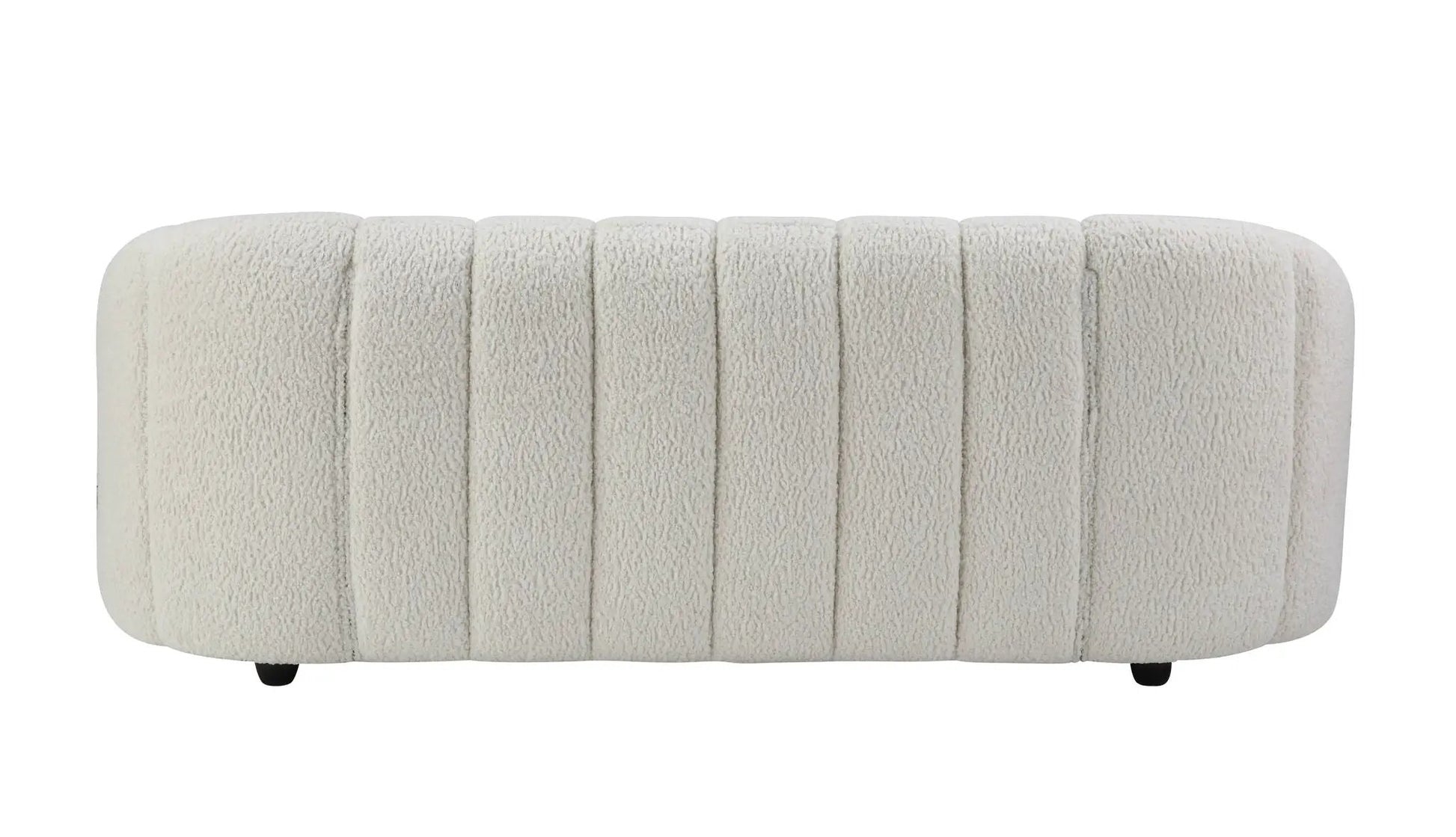 Osmash Teddy Sherpa Sofa white sherpa with channel tufting Unique Piece Furniture sofa on Tampa Home & Garden Store