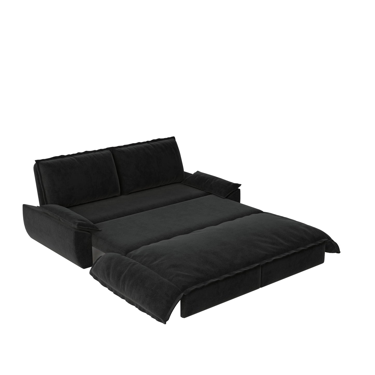 Queen Pull Out Sofa Bed 3-in-1 convertible sleeper sofa in black upholstery by HouseOfZazla on Tampa Home & Garden Store