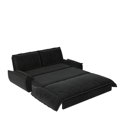 Queen Pull Out Sofa Bed 3-in-1 convertible sleeper sofa in black upholstery by HouseOfZazla on Tampa Home & Garden Store