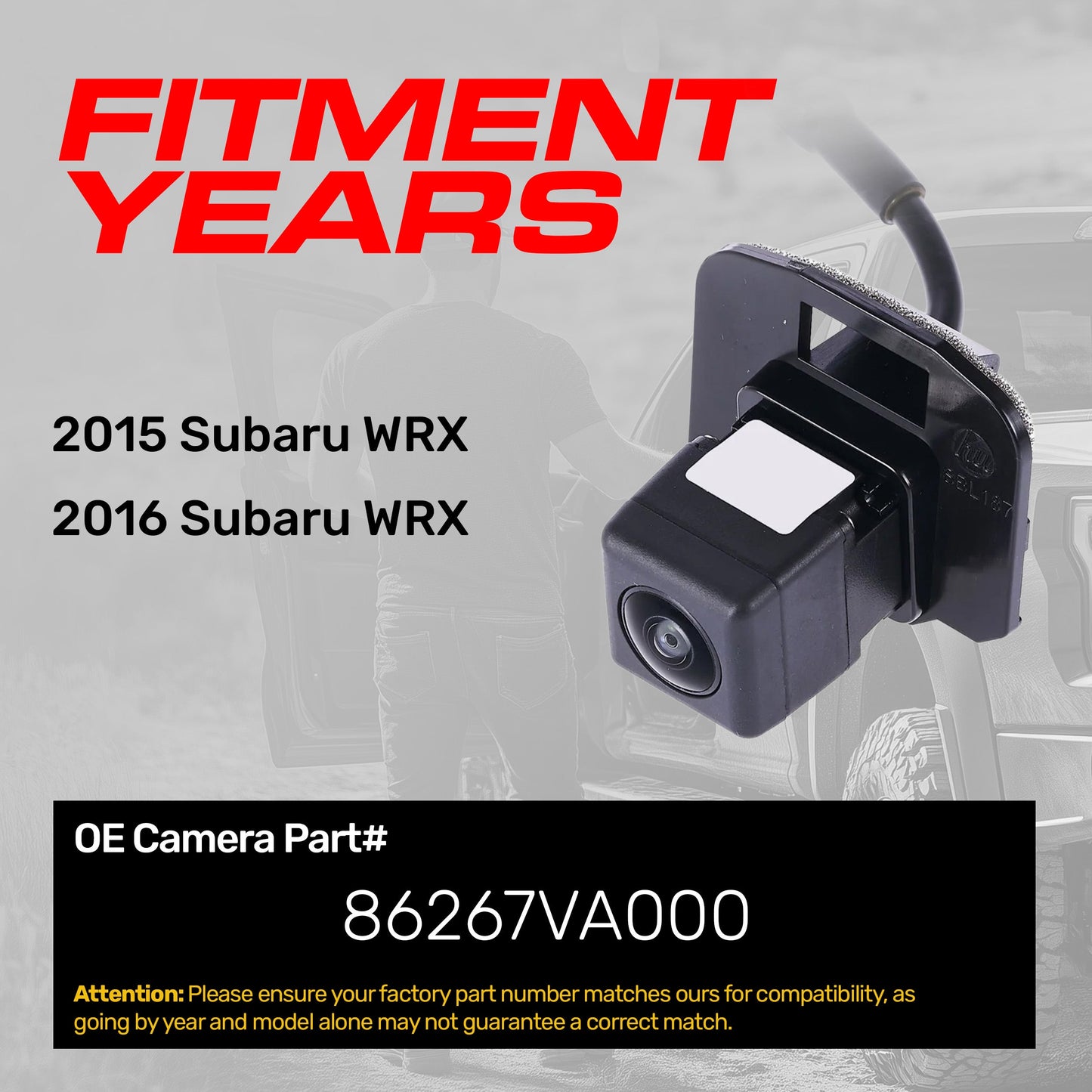 Backup camera OEM replacement for 2015-2016 Subaru WRX by Master Tailgaters, part 86267VA000 on Tampa Home & Garden Store