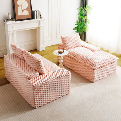Modular Sofa, Convertible Twin Seat with Chaise
