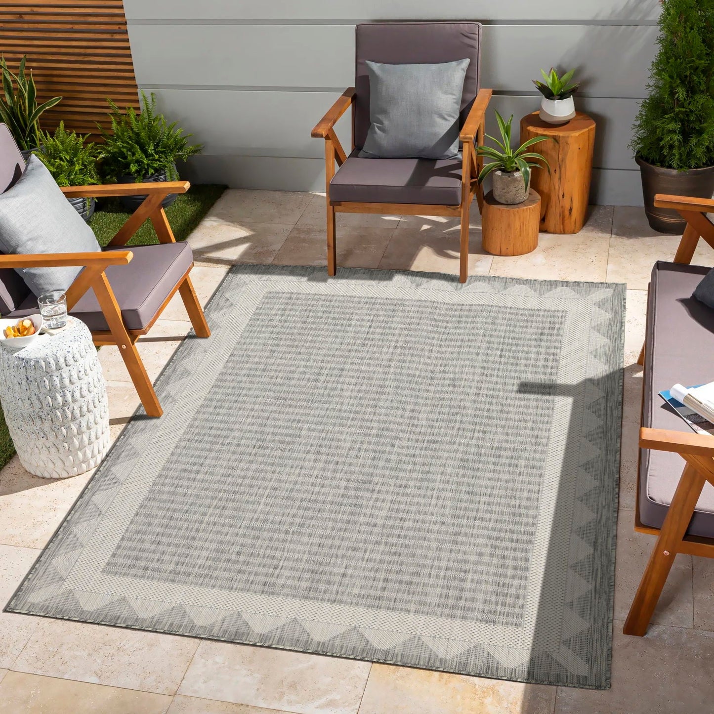 Sunshine Silver Indoor and Outdoor Area Rug