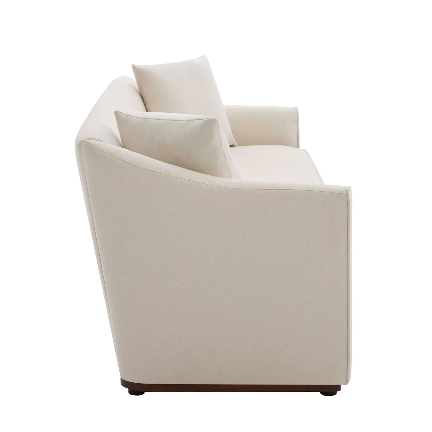Modern 3 Seat Sofa With Chenille And Two Pillows