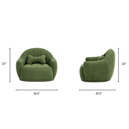 Louie 30.5" Moss green dog sofa bed with bone bolster, round plush pet bed HouseOfZazla on Tampa Home & Garden Store