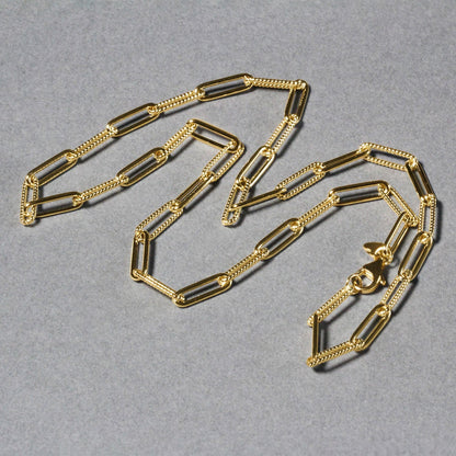 Necklaces two 14k yellow gold textured paperclip chains 3.5mm by Bids.com on Tampa Home & Garden Store