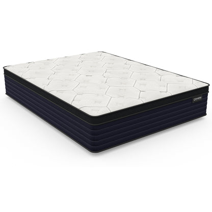 Diamond Cleo Cool Copper King Mattress 14in Euro-Top Firm white top navy border Diamond Mattress on Tampa Home & Garden Store