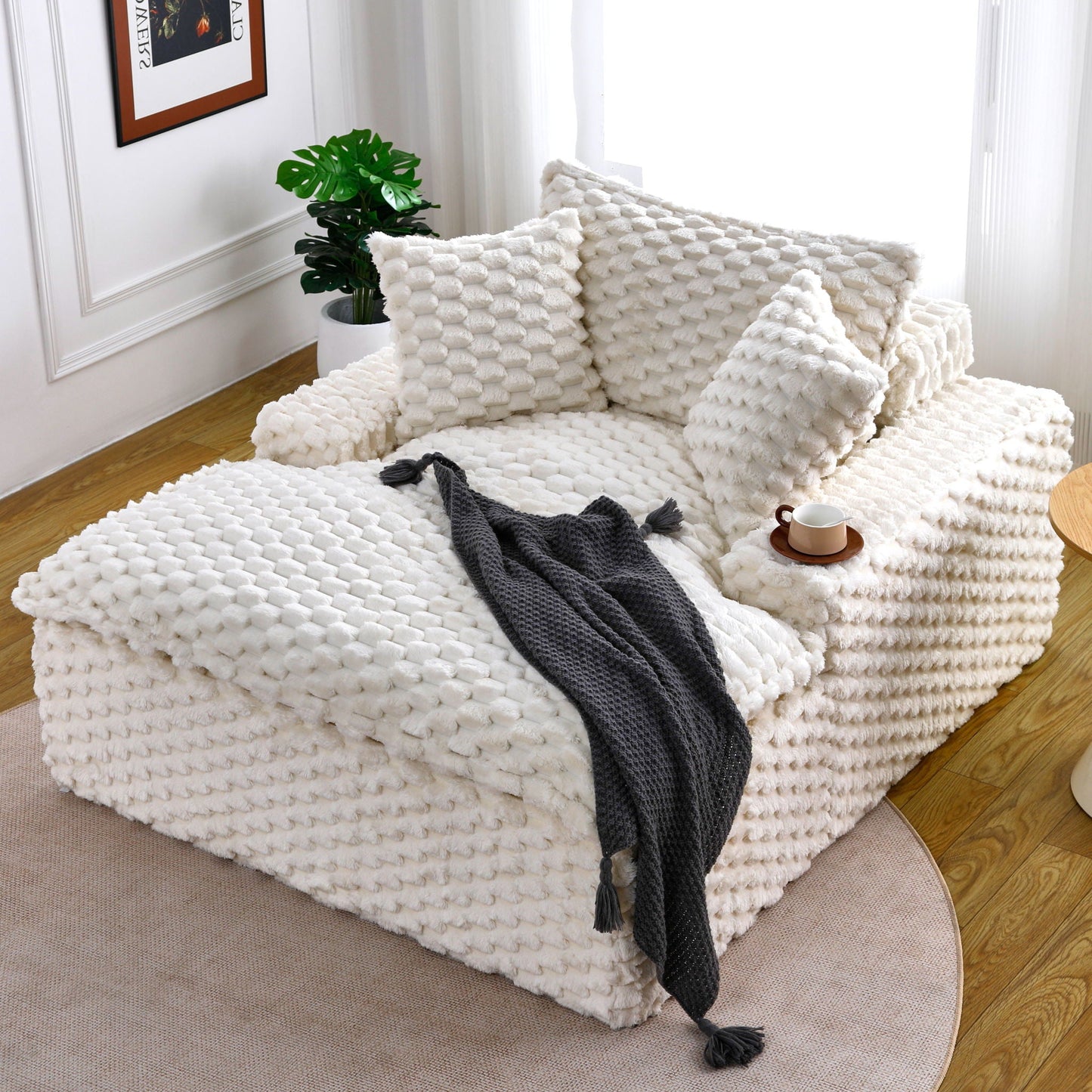 Harbor Luxury Sofa in Turtle Fleece Fabric