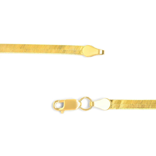 14K yellow gold imperial herringbone chain necklace 18in solid gold with secure clasp on Tampa Home & Garden Store