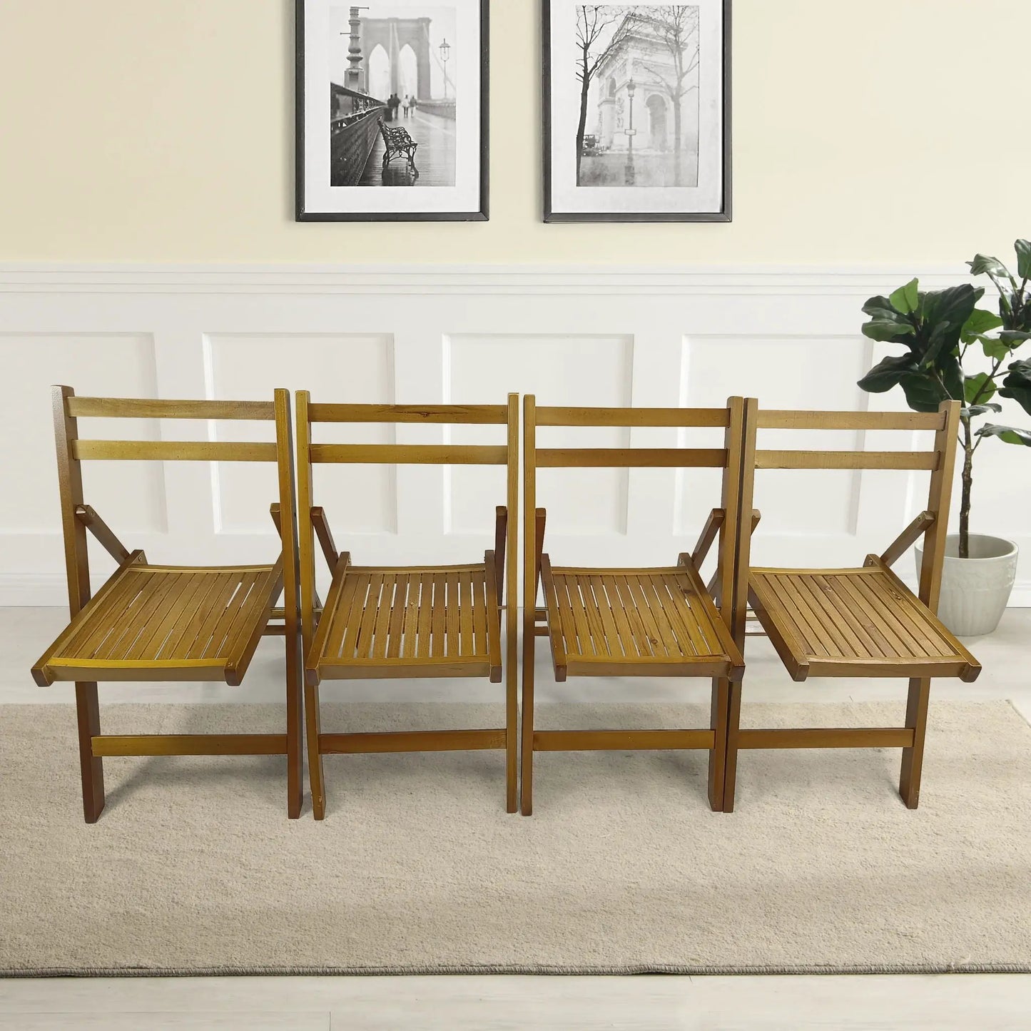 Solid Wood Foldable Event Chair Set of 4