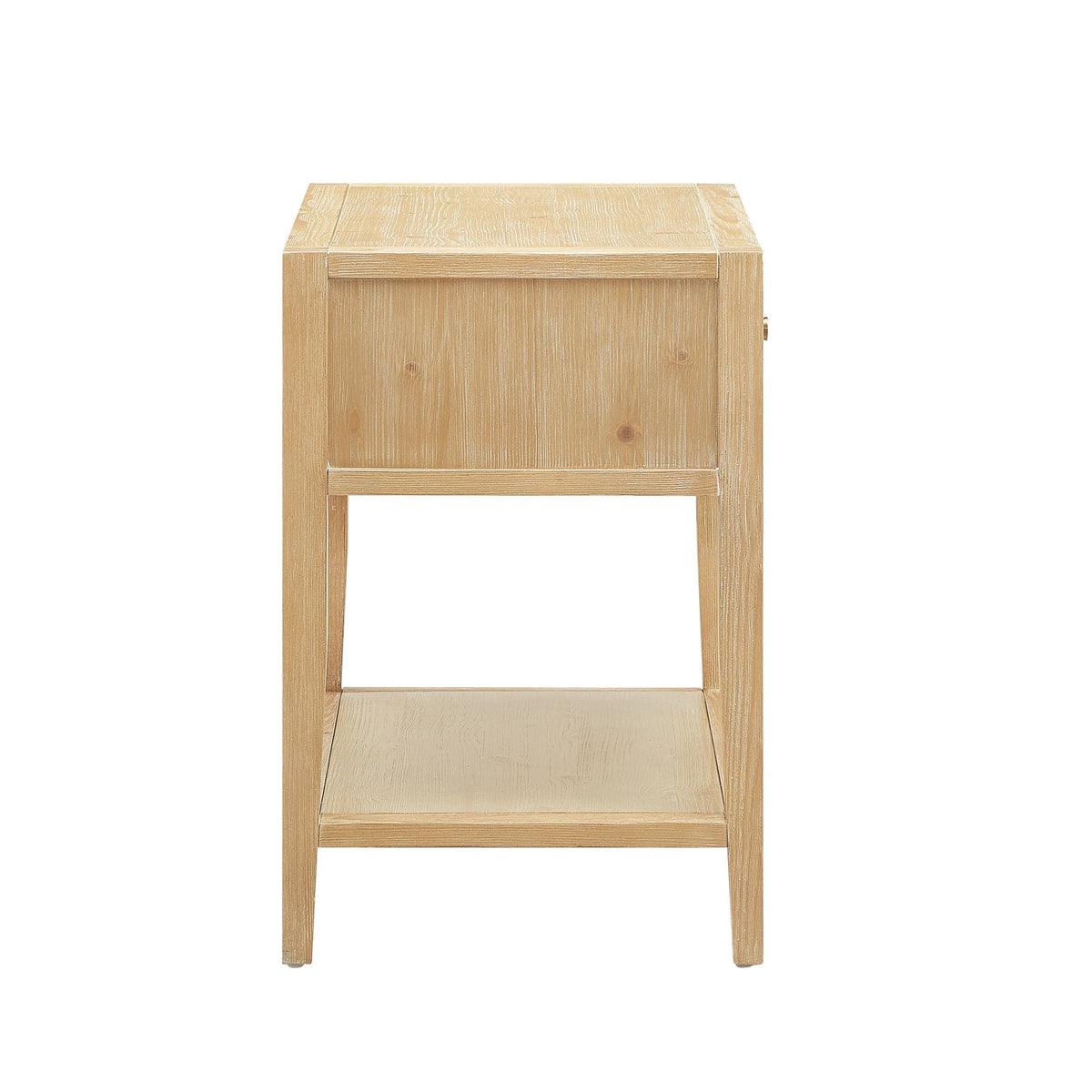 Finley 1 Drawer Storage Nightstand in natural wood finish with open shelf by HouseOfZazla on Tampa Home & Garden Store
