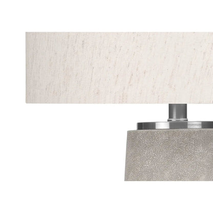 Table lamp with beige fabric shade and textured gray resin base, Unique Piece Furniture on Tampa Home & Garden Store