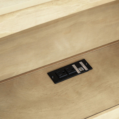 Daybed with 2 storage drawers and USB ports shown on a natural wood panel base on Tampa Home & Garden Store