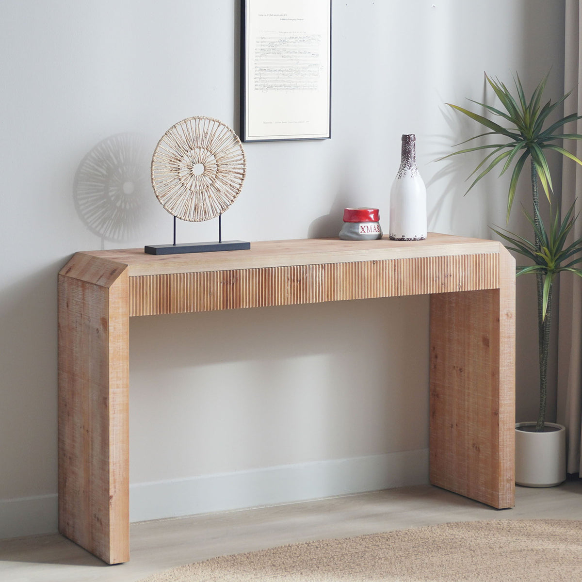 Rustic Modern Console Table with Drawer Storage in Natural Wood by HouseOfZazla on Tampa Home & Garden Store