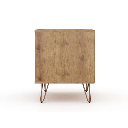 2-Drawer nightstand with natural wood grain finish and durable splayed legs on Tampa Home & Garden Store