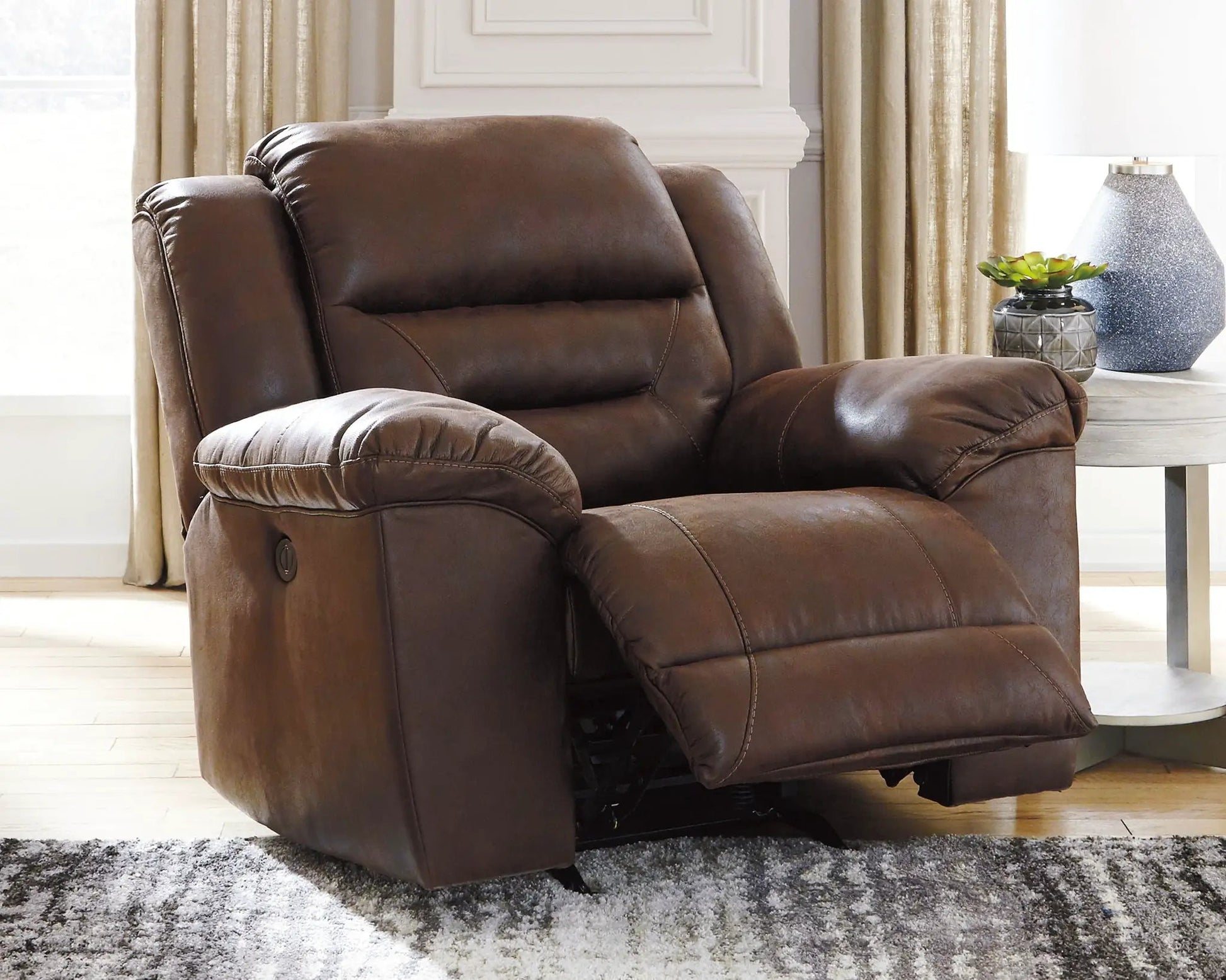 Stoneland Power Recliner brown leather rocker by Unique Piece Furniture on Tampa Home & Garden Store