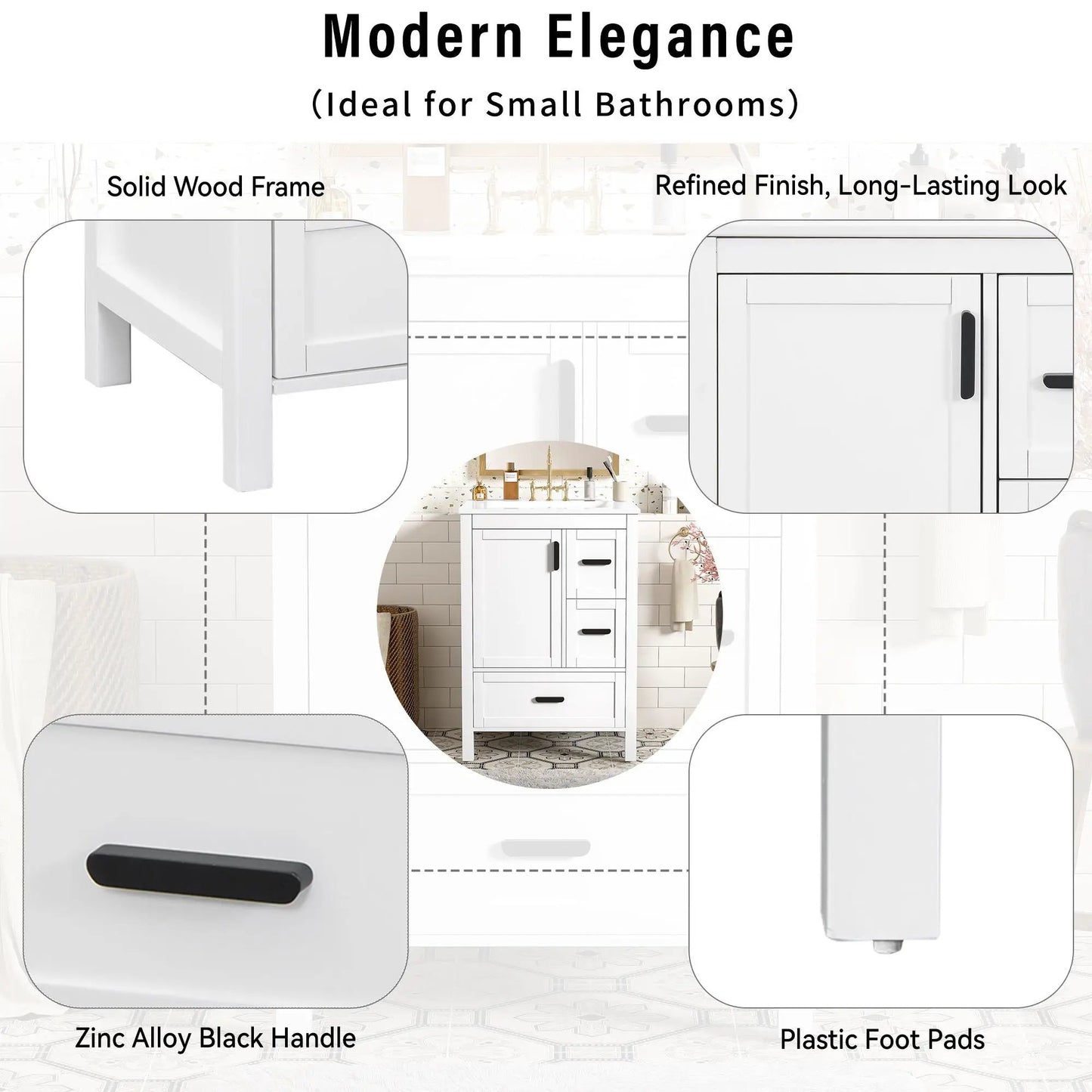 Bathroom Vanity With Sink and Soft-Close Drawers