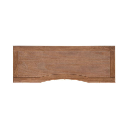 Executive desk brown wood grain front panel with curved bottom edge on Tampa Home & Garden Store