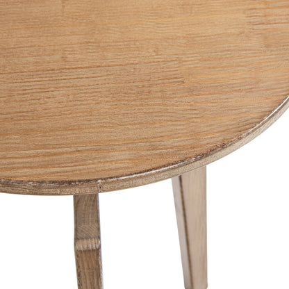 Antique brown round side table with reclaimed pine top, natural finish, HouseOfZazla on Tampa Home & Garden Store