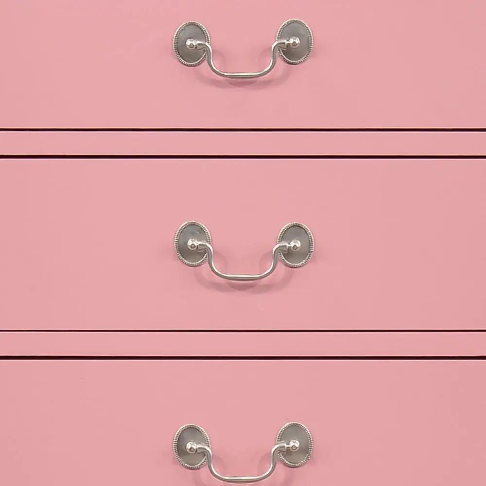 Traditional Style Lingerie Chest three pink drawers with silver oval pulls on Tampa Home & Garden Store