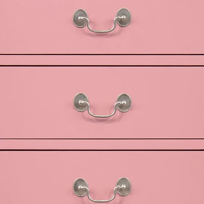 Traditional Style Lingerie Chest three pink drawers with silver oval pulls on Tampa Home & Garden Store