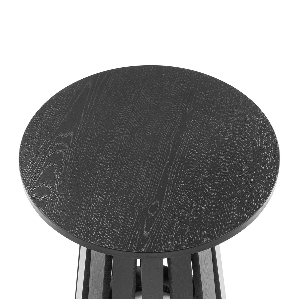 Layla End Table Black Wood Grain Finish with round top by HouseOfZazla on Tampa Home & Garden Store