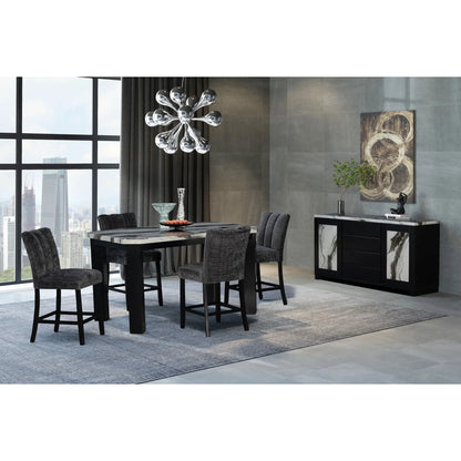 Magaly bar stools set of 2 dark gray fabric with black legs Unique Piece Furniture on Tampa Home & Garden Store