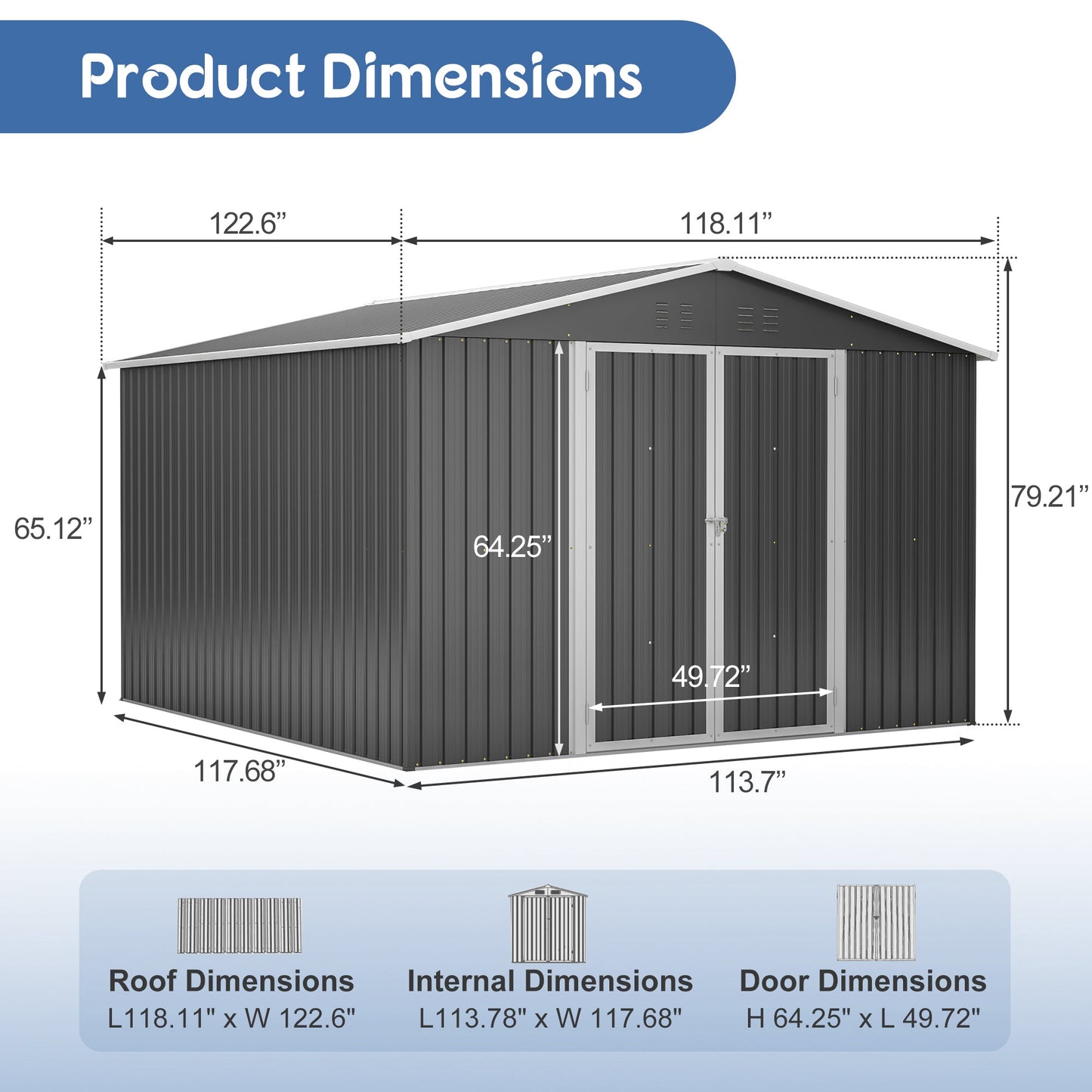 A Large Outdoor Metal Shed For Home And Garden