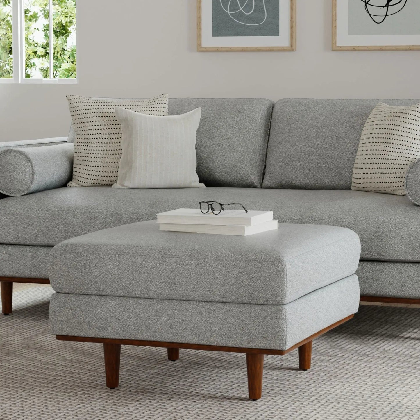 Morrison Handcrafted Ottoman Mid Century Style