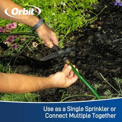 Orbit Adjustable Pattern Spot Sprinkler on Spike hose end sprinkler with adjustable spray on Tampa Home & Garden Store