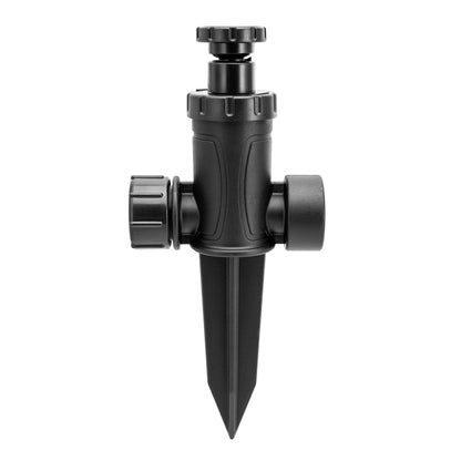 Adjustable Pattern Spot Sprinkler on Spike 29807, black plastic hose-end sprinkler by Orbit on Tampa Home & Garden Store