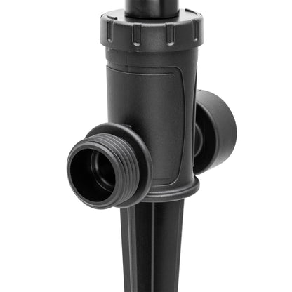 Adjustable Pattern Spot Sprinkler on Spike, black plastic hose end sprinkler on Tampa Home & Garden Store