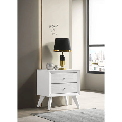 Nightstand With Angled Legs and 2 Drawers