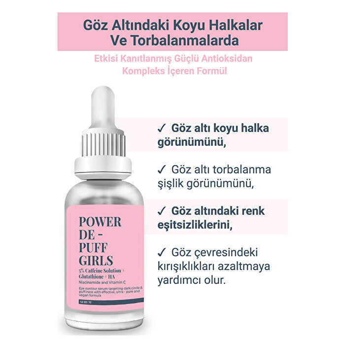 Power De-Puff Girls eye area moisturizer bottle by Beauty Care Bag with pink label on Tampa Home & Garden Store