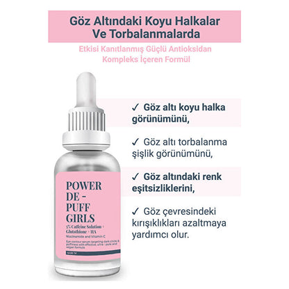 Power De-Puff Girls eye area moisturizer bottle by Beauty Care Bag with pink label on Tampa Home & Garden Store