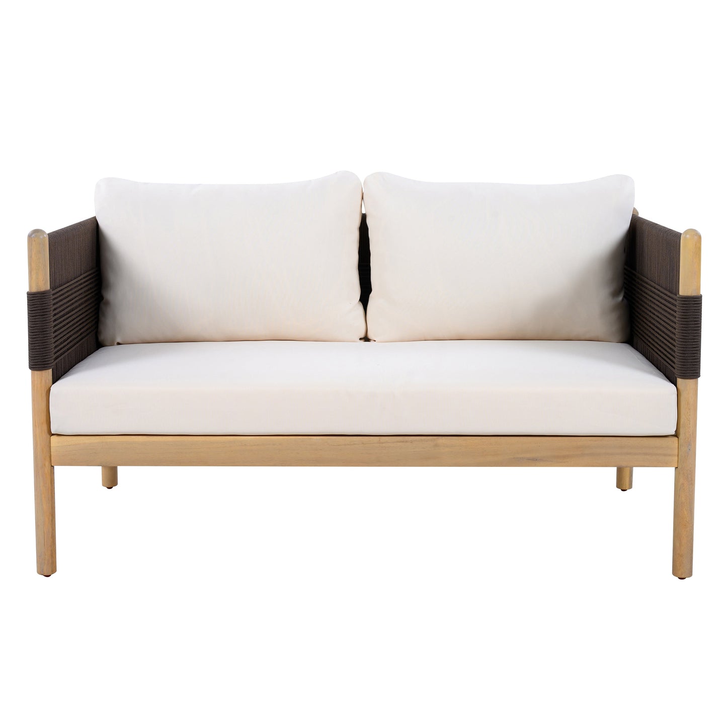 Acacia Loveseat With Diamond Rope And Cushions