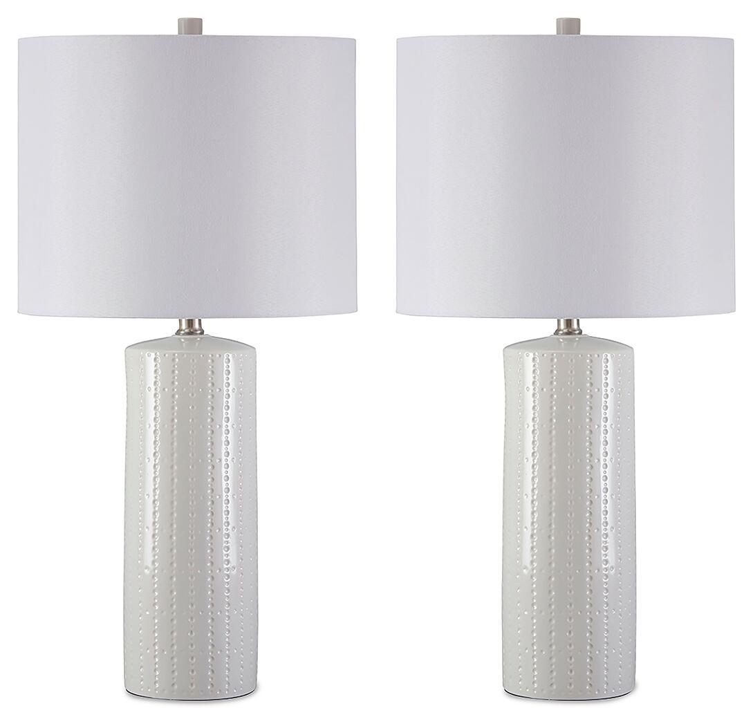 Steuben Ceramic Table Lamp Set of 2 White
