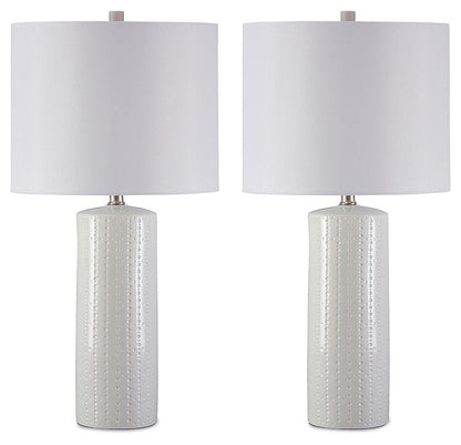 Steuben Ceramic Table Lamp Set of 2 White