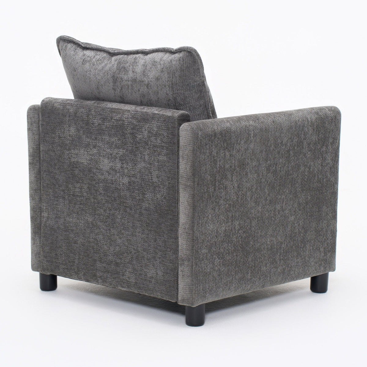 Modern Reading Armchair in grey textured upholstery with black legs by HouseOfZazla on Tampa Home & Garden Store