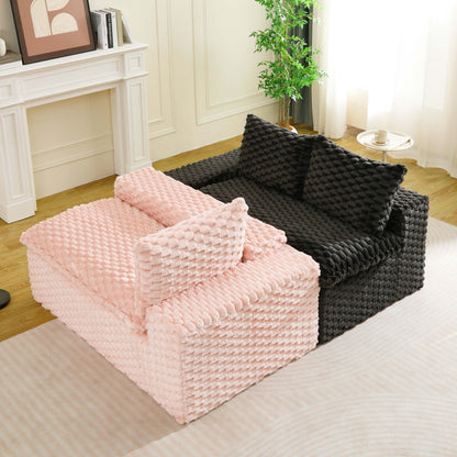 Modular Four Seater Sofa In Pink And Black