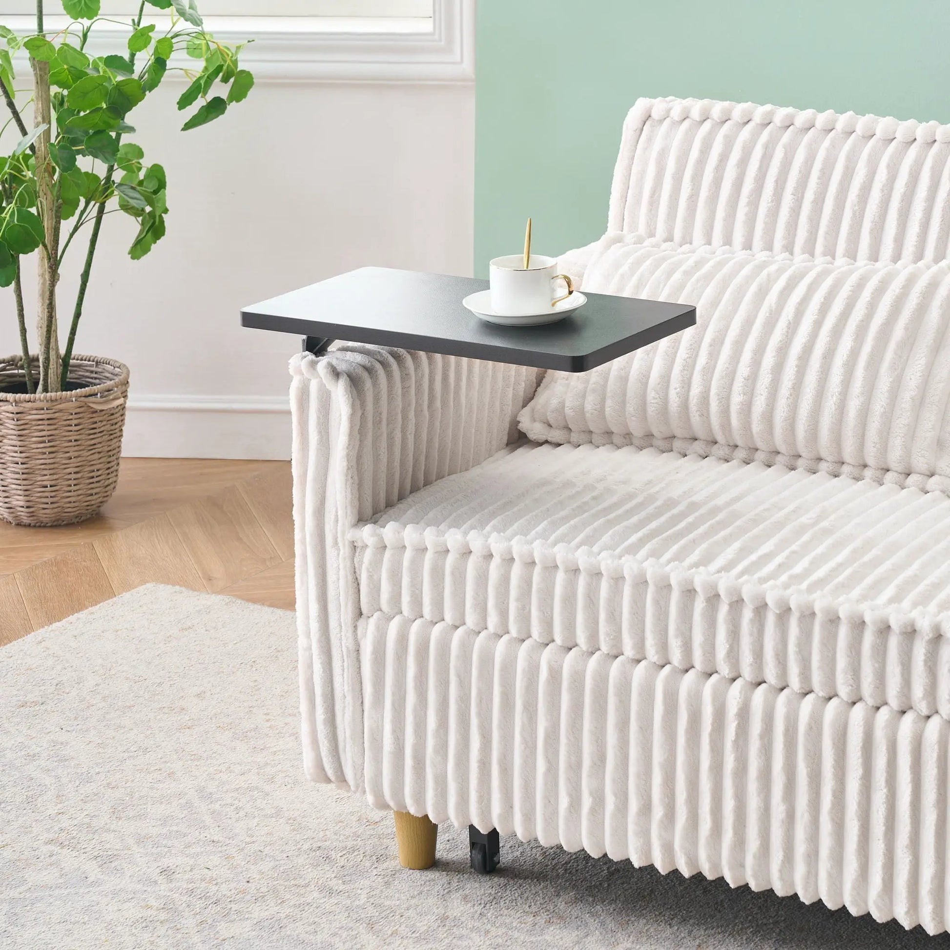 Pull Out Sofa with Movable Tabletop USB Ports by Unique Piece Furniture, fabric sleeper on Tampa Home & Garden Store