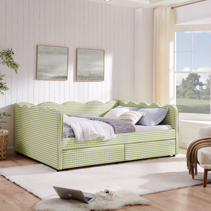 Gingham Daybed With Usb Port And The Wave Shape