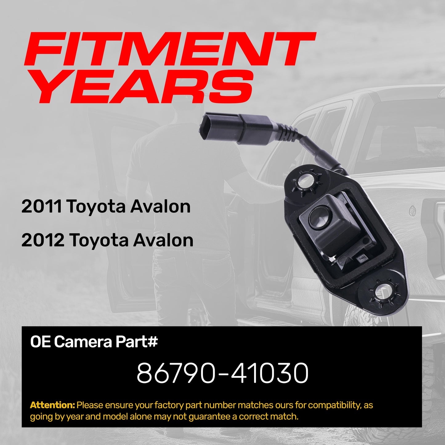 Master Tailgaters OEM backup camera for 2011-2012 Toyota Avalon, OE Part# 86790-41030 on Tampa Home & Garden Store