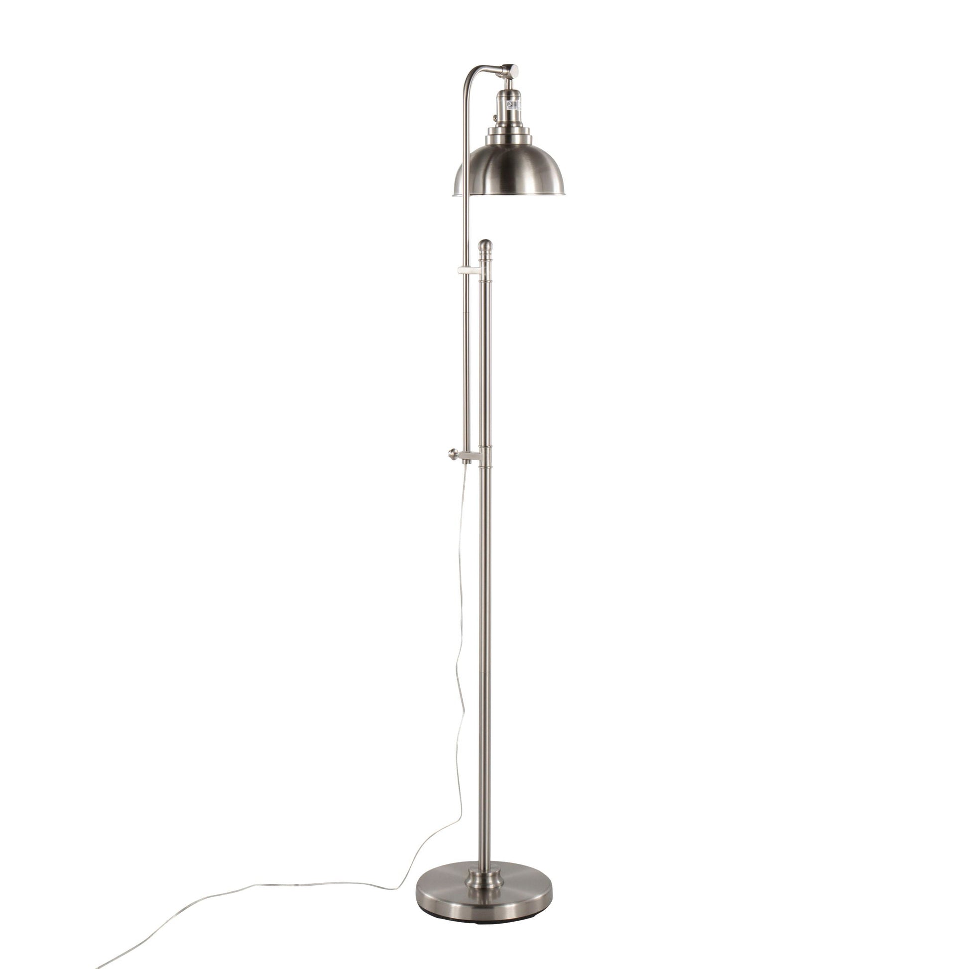 Emery contemporary metal floor lamp, brushed nickel finish with dome shade, HouseOfZazla on Tampa Home & Garden Store