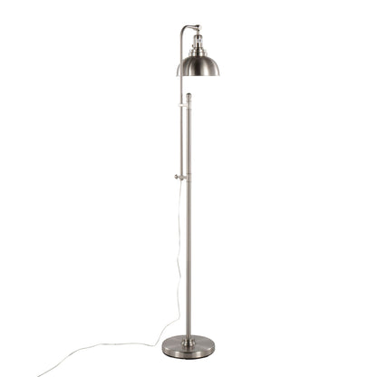 Emery contemporary metal floor lamp, brushed nickel finish with dome shade, HouseOfZazla on Tampa Home & Garden Store