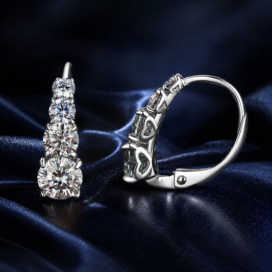 Earrings S925 sterling silver moissanite drops, 0.50ct total, by Bids.com on Tampa Home & Garden Store