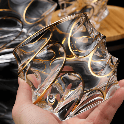 the Gold Line Storm Japanese Crystal Whisky Glass