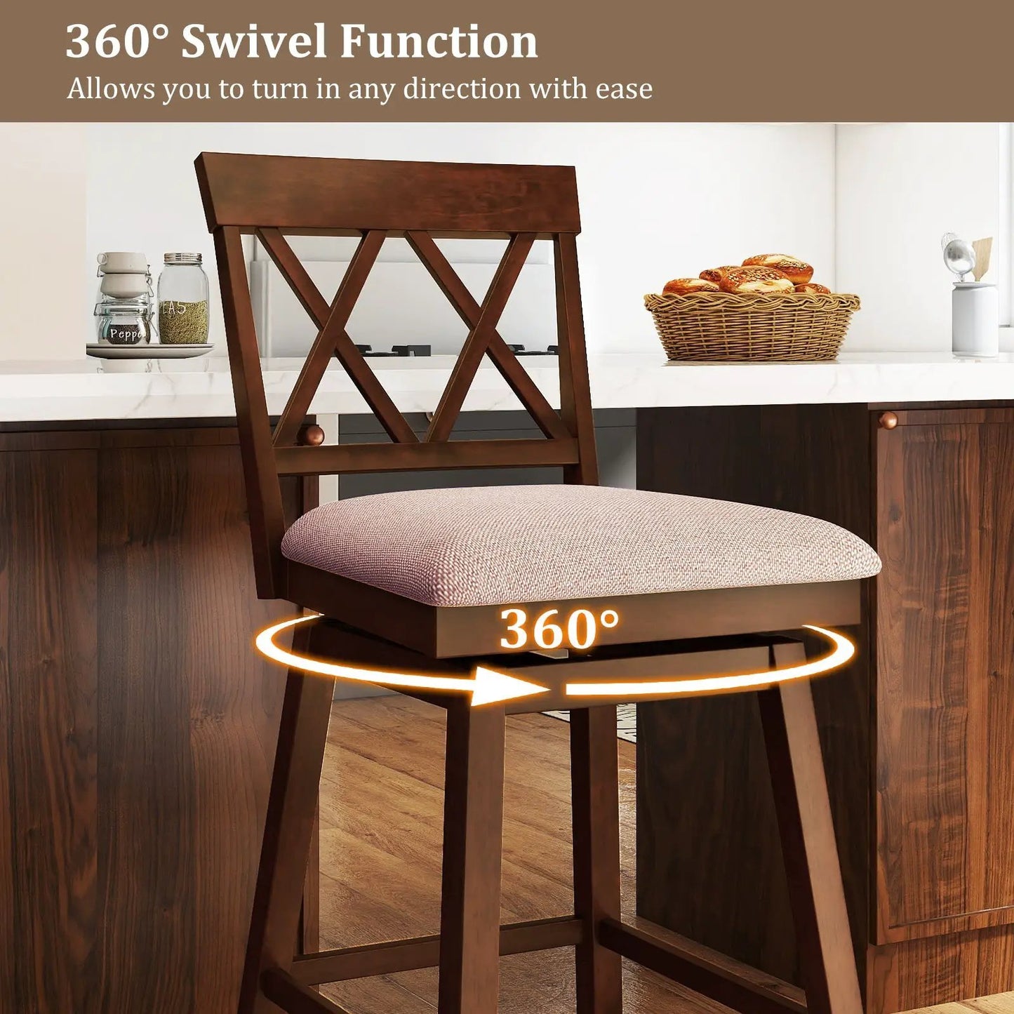 Counter Height Swivel Bar Stools Set of 2